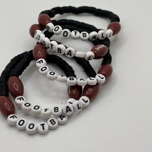 Football Beaded Bracelets - Set of 5